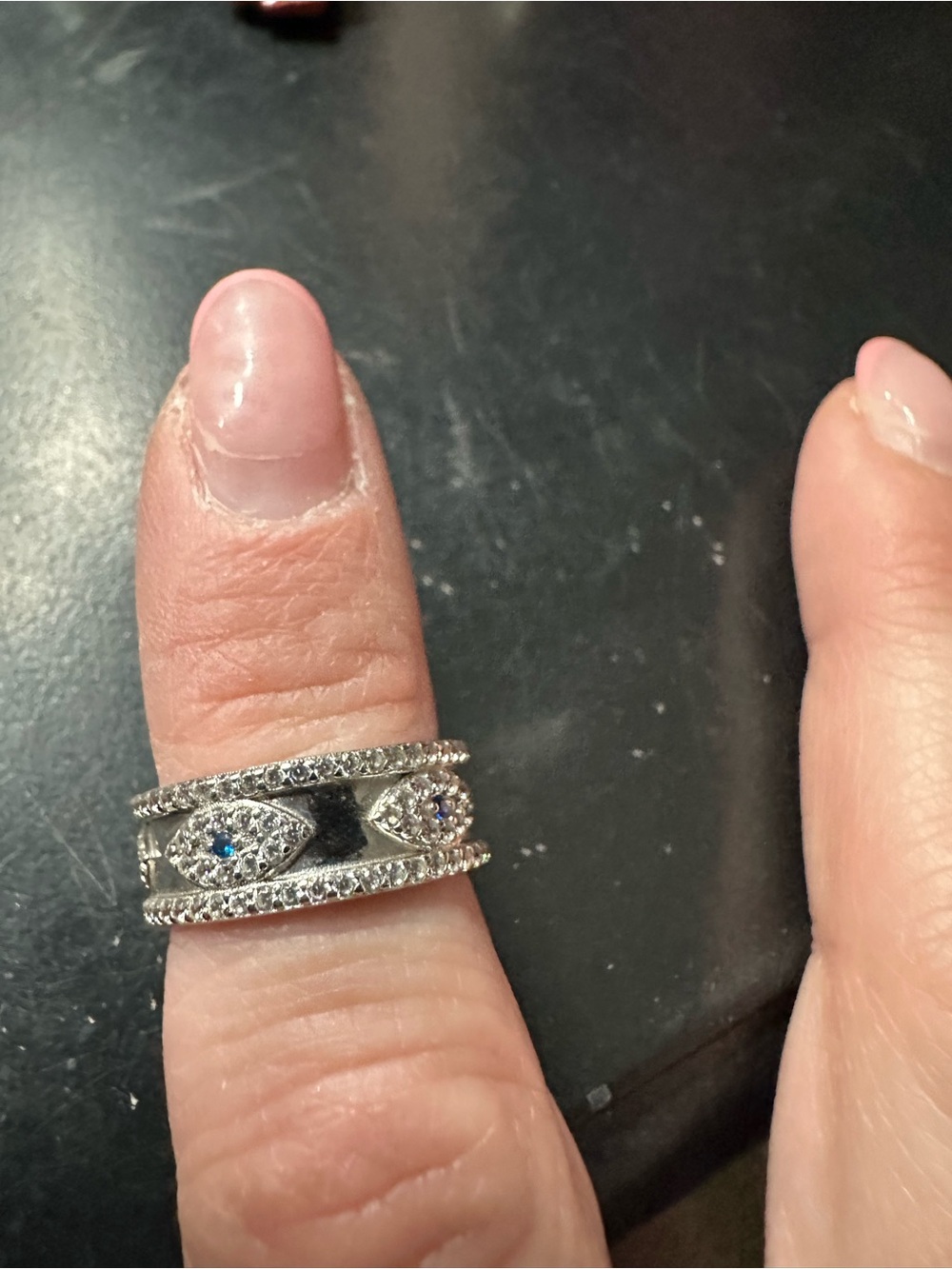 Freida Rothman Vault Pave Crystal Eye Statement Ring in Silver